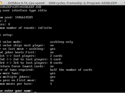 assbleep: compiled for DOS, running in Dosbox