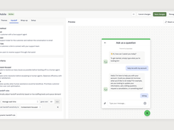 AI chat agents automate customer resolutions — they understand context, ask clarifying questions, take action in your tools, and escalate to humans when necessary. Dynamic handoff options allow you to automatically deploy AI agents depending on live queue volume and human agent capacity.
