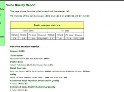 Voice report, that displays the VQ metrics of both phones.