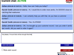 Website Customer Chat Screen