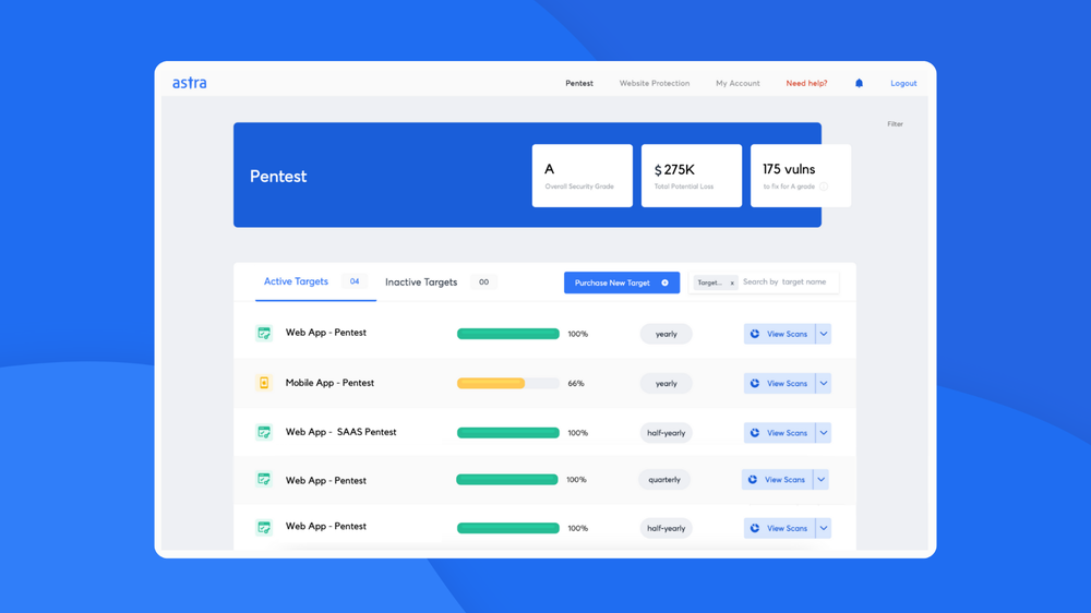 Astra Pentest Dashboard