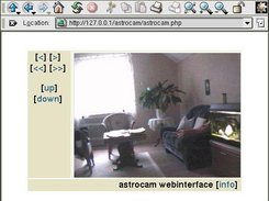 The AstroCam Webinterface in an old version of konqueror.