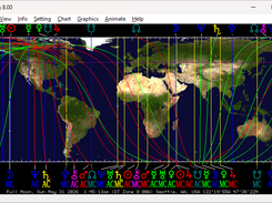 Astrocartography chart on world map