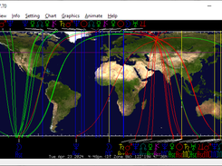 Astrocartography chart on world map