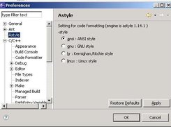 Astylelipse 1.0.0 Preference page