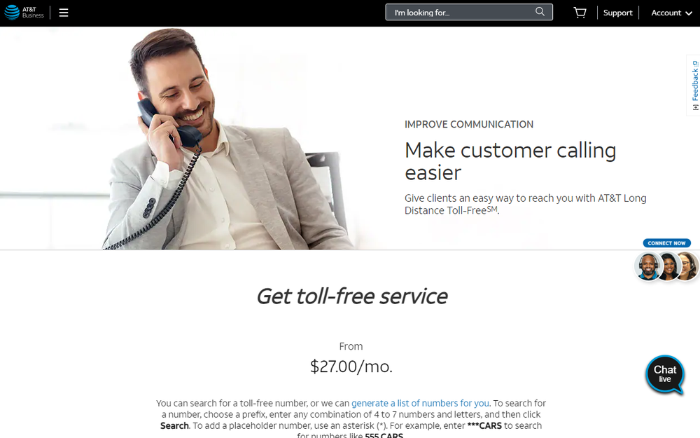 AT&T Toll Free Service Screenshot 1