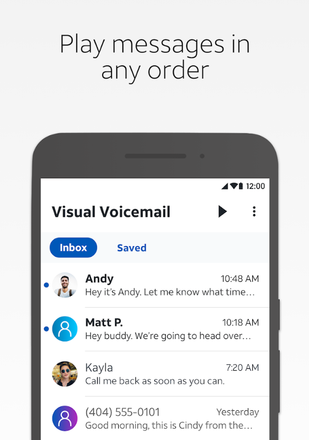 AT&T Visual Voicemail Screenshot 1