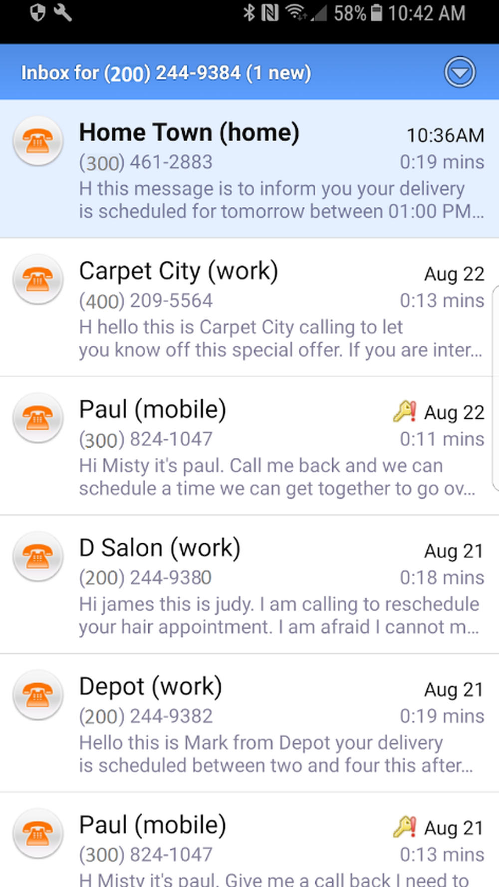 AT&T Voicemail Viewer Screenshot 1