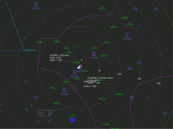 Radar view of the Geneva sector