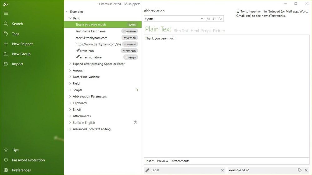 aText Screenshot 1