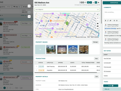 Track every deal from initial sourcing through closing with a structured pipeline built for CRE. Open any deal to instantly see property details, transaction history, key dates, team comments, and tasks — without leaving the pipeline view.
