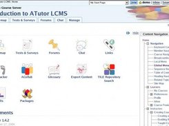 Typical course home page, using the default ATutor Theme