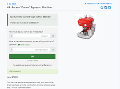 Auctria online bidding example