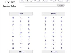 Artist and Album Browser page