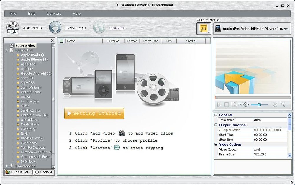 Aura Video Converter Screenshot 1