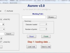 GUI used to load experimental datasets