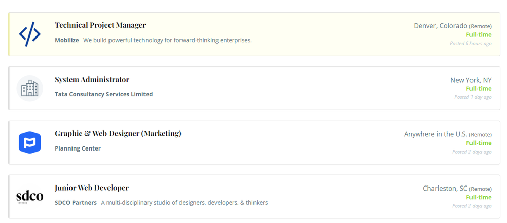 Authentic Jobs Screenshot 1