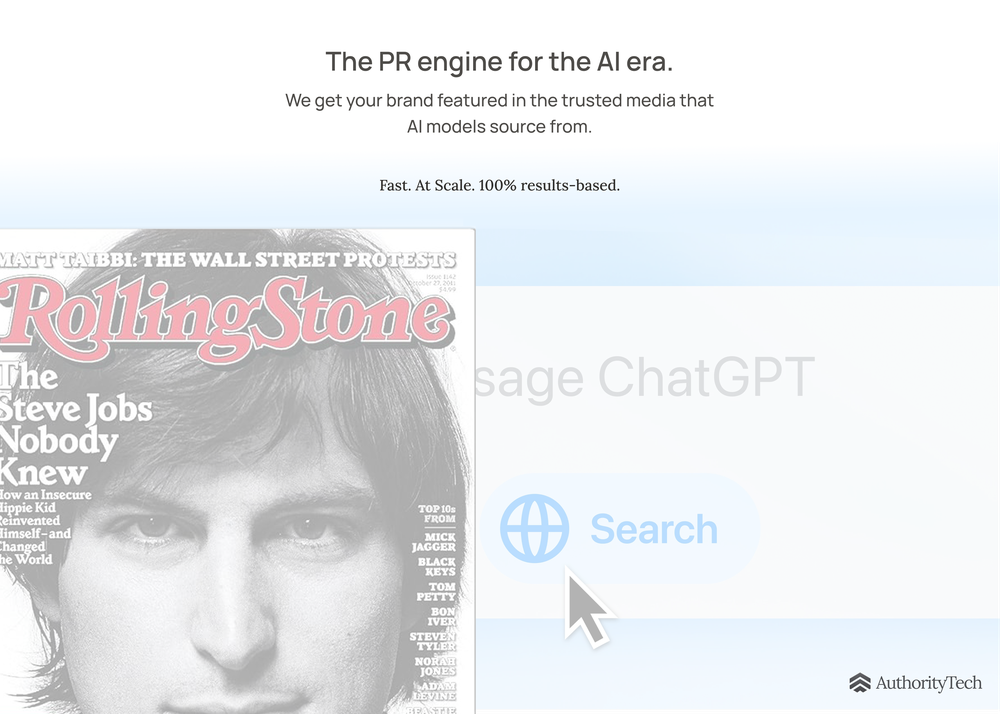 The PR engine for the AI era. We get your brand featured in the trusted media that AI models source from.
