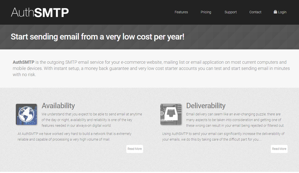 AuthSMTP Screenshot 1