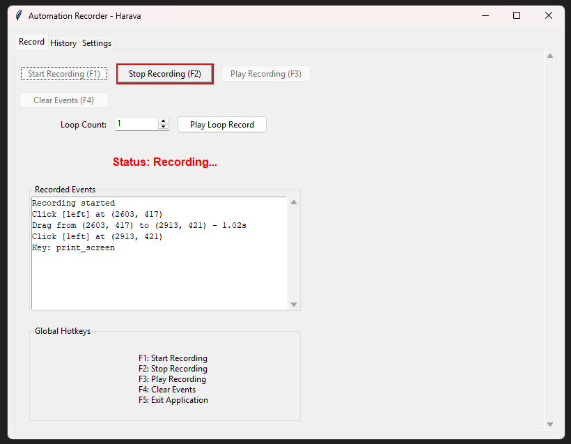 Record Mouse and Keybinds