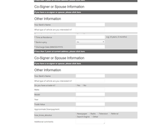 Credit application form