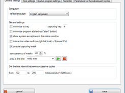 Settings window