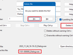 prepare deleting a previous recorded audio file
