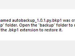 AutoBackup - Backup complete dialog window