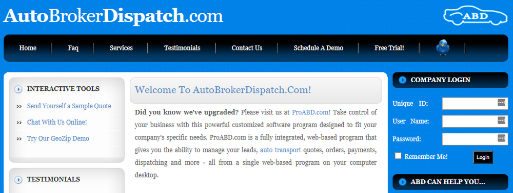 AutoBrokerDispatch.com Screenshot 1