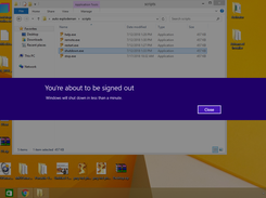 This uses "You're about to sign out" feature in order to shutdown the PC.