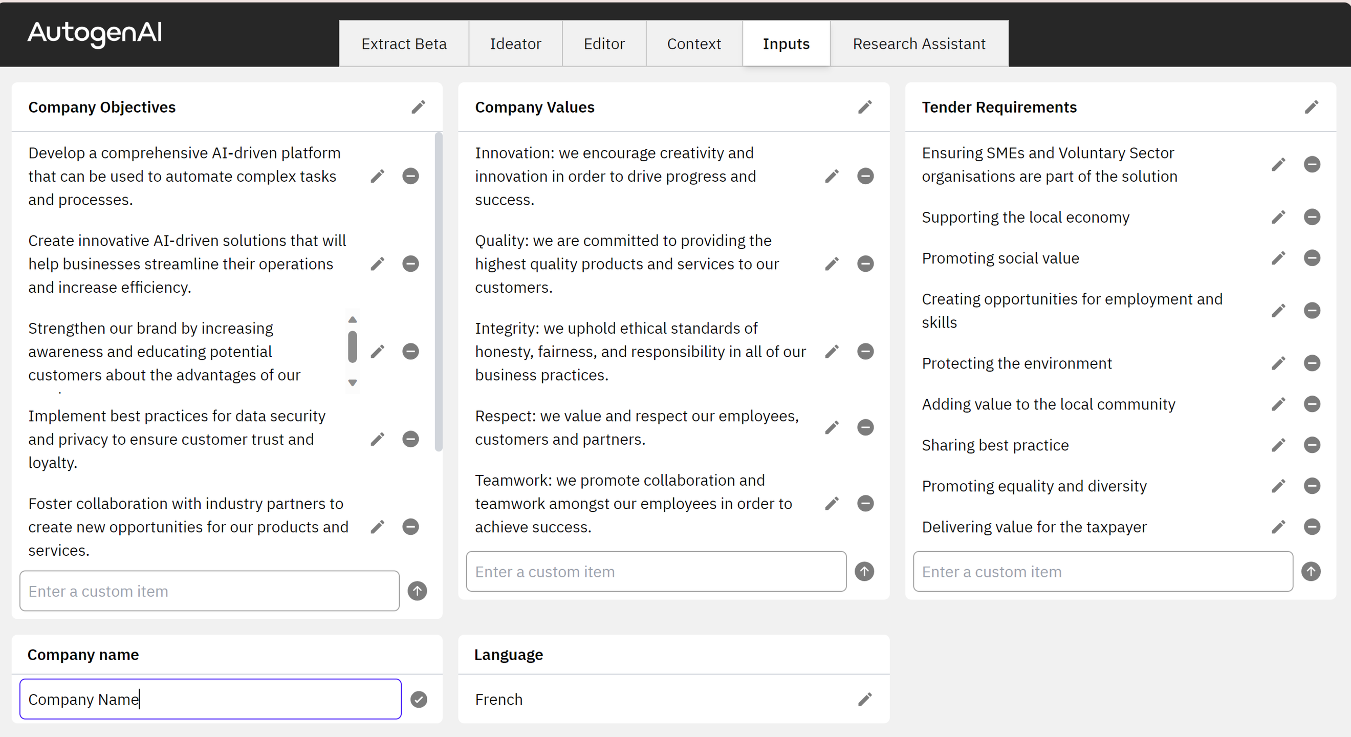AutogenAI product features