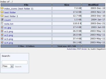 AutoIndex PHP Script (Directory Indexer) Screenshot 1