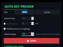 Hold mode - keep a key held down continuously