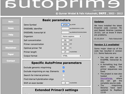 AutoPrime web interface