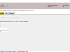 Admin: Termbases and projects