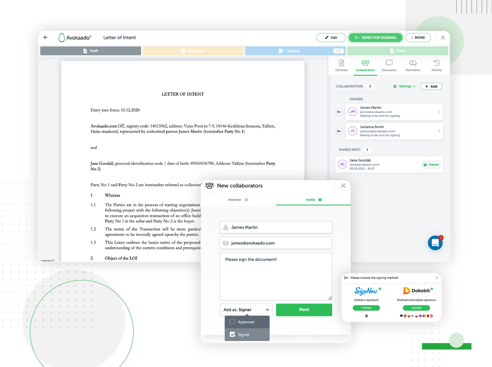 Approval and signing flows