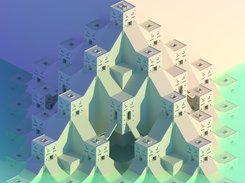 Isometric pyramid created and rendered in Avoyd, inspired by Carved Cities by Antoine Lendrevie.