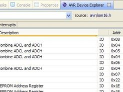 The AVR Device Explorer View