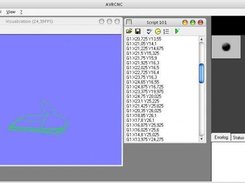 Frontend with translated HPGL to G-Code file and simulation