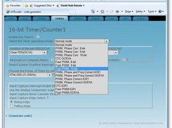 Setup the 8bit registers by choosing an option or setting