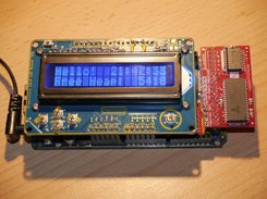 Freetronics LCD & EtherMega + Rugged Circuits QuadRAM