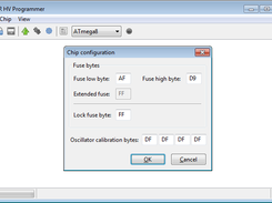 AVR-HV chip configuration window.