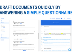 Avvoka’s Document Automation tool allows users to quickly draft documents by answering a simple questionnaire, allowing them to refocus on more value-added tasks.