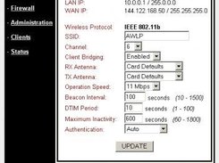 Wireless Parameters Configuration Section
