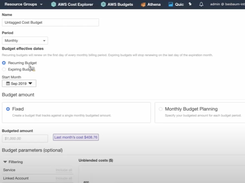 AWS Budgets Screenshot 1