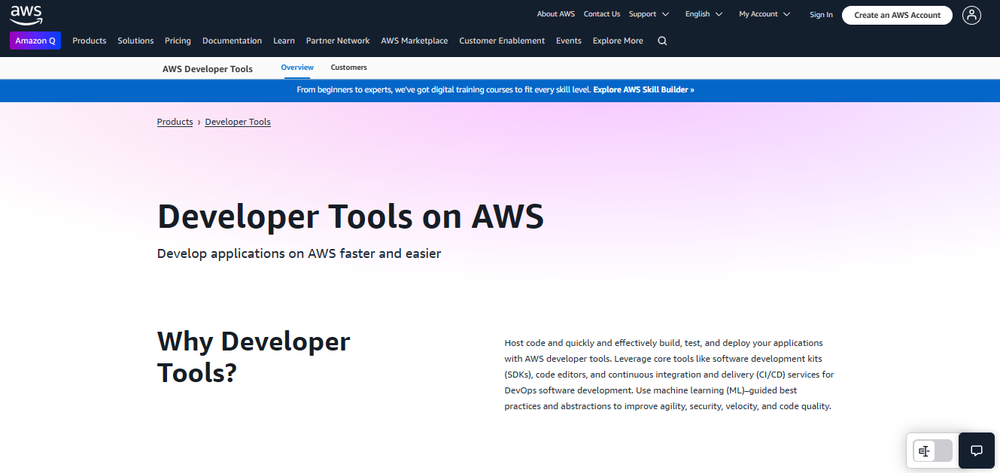 AWS Developer Tools Screenshot 1
