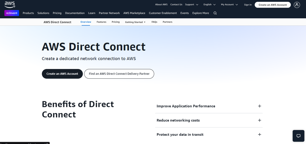 AWS Direct Connect Screenshot 1
