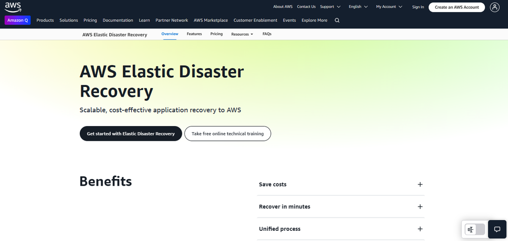 AWS Elastic Disaster Recovery Screenshot 1