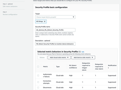 AWS IoT Device Defender Screenshot 1