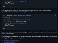AWS SDK for JavaScript v3 Screenshot 1